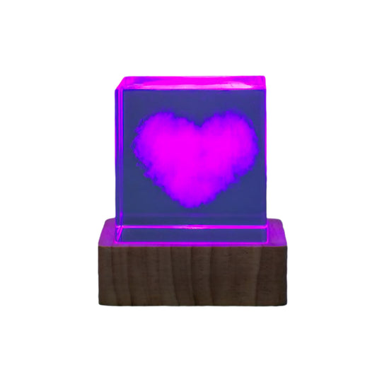 Moon Milky Way Glass Crystal Cube Night Light Ornament